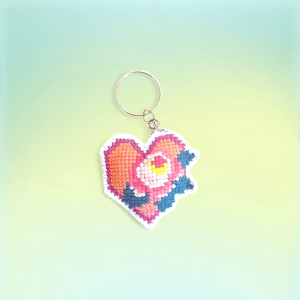 Брелок « Сердце с розой »