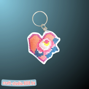 Брелок « Сердце с розой »